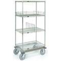 Nexel Stainless Steel Wire Shelf Dolly Truck with Pneumatic Wheels, 18 x 36 x 72 in. D1836NS